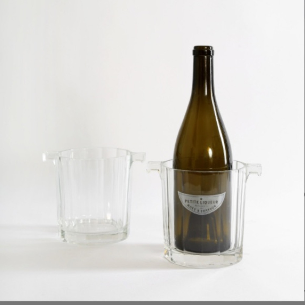 Vintage Moet & Chandon glass ice buckets Pair
